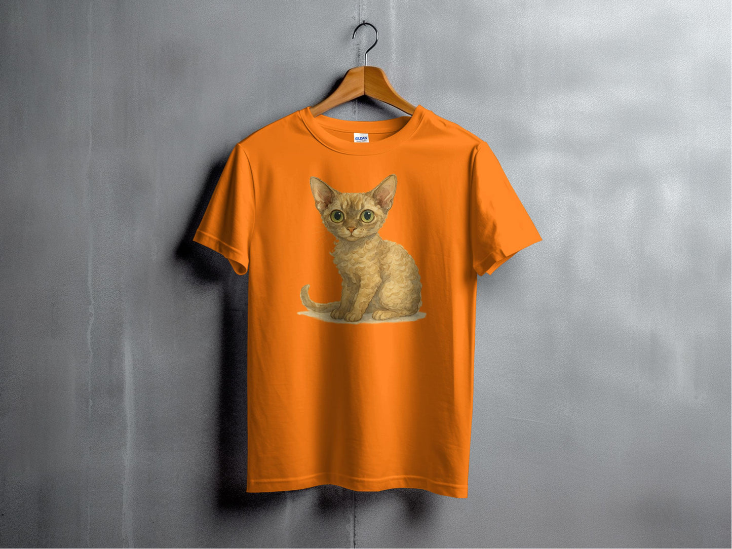 Orange Shirt with Cute Kitten Graphic product type