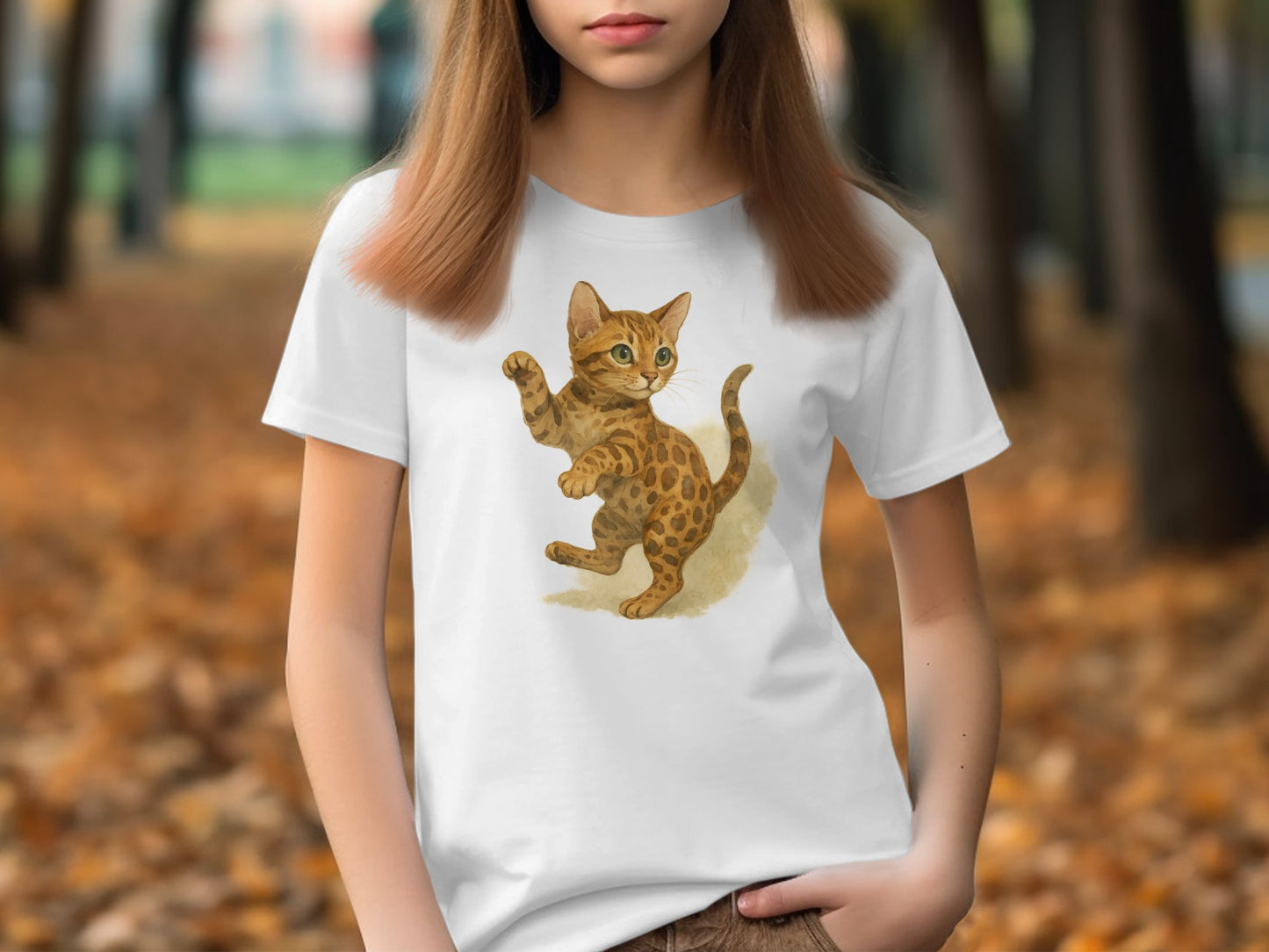 Cute Spotted Kitten Design on Casual Wear T-Shirt product type