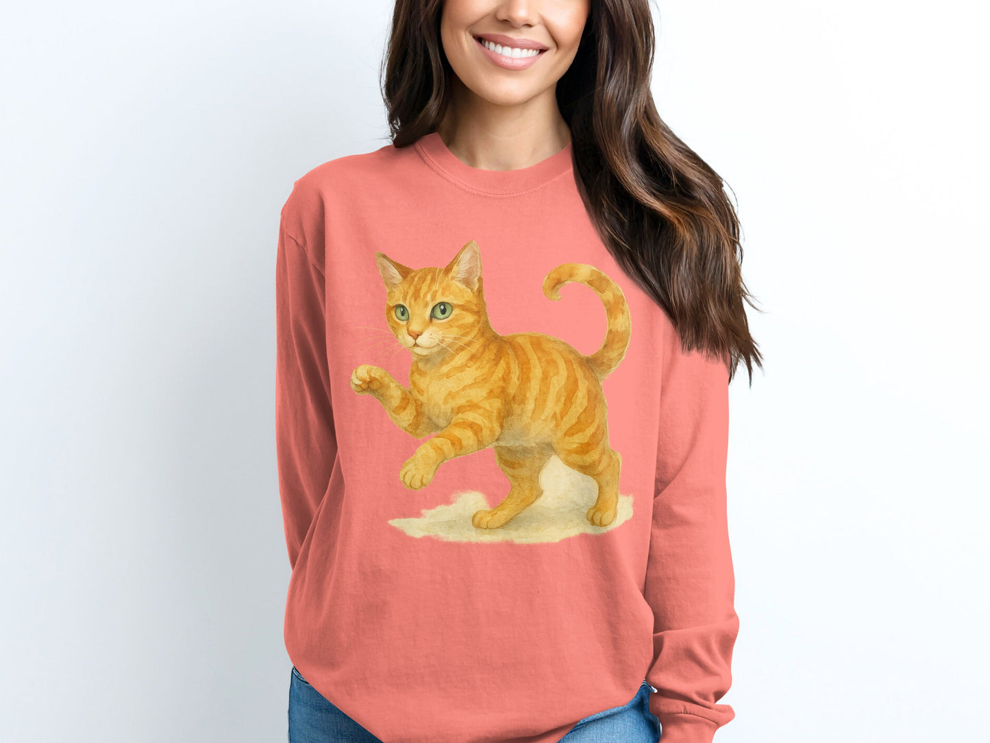 Playful Ginger Cat Design Sweatshirt Product