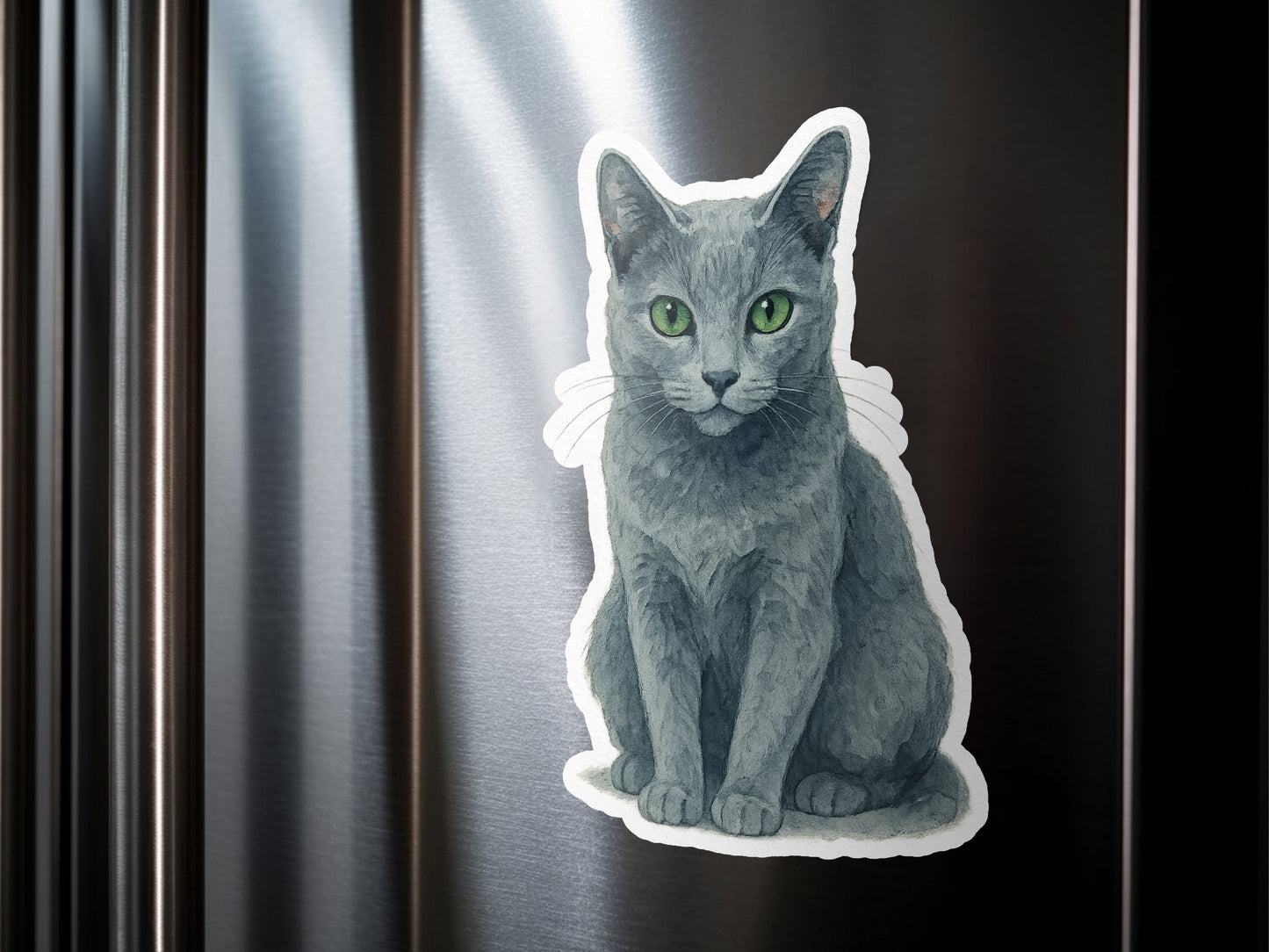 Realistic Grey Cat Refrigerator Magnet product