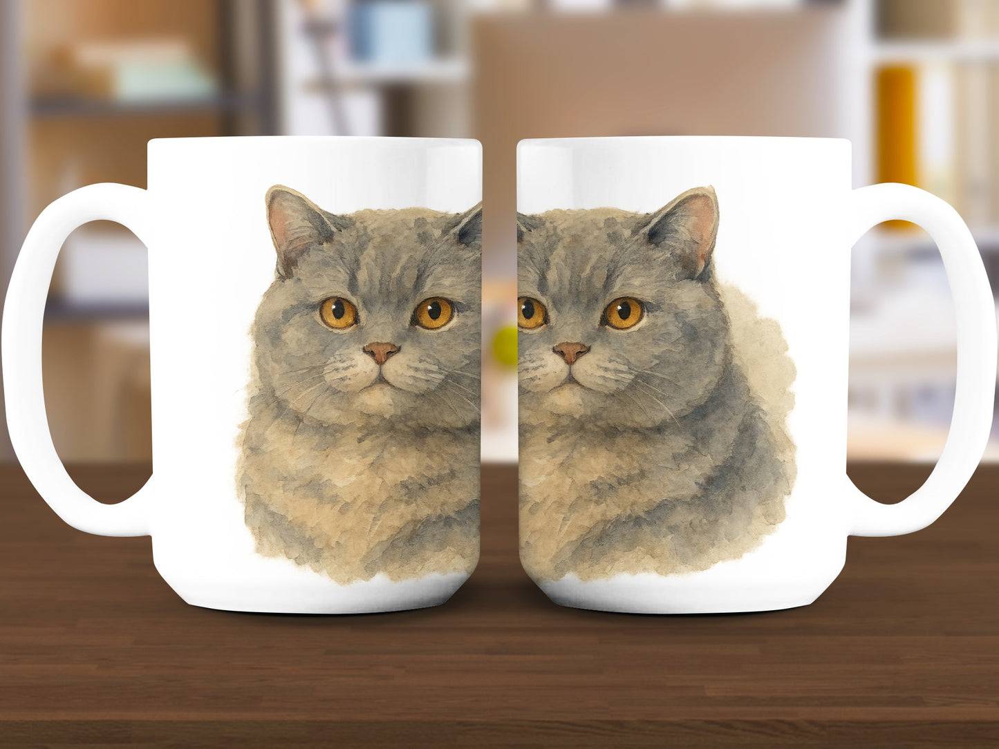 Adorable Cat Face Art on White Background Mug product