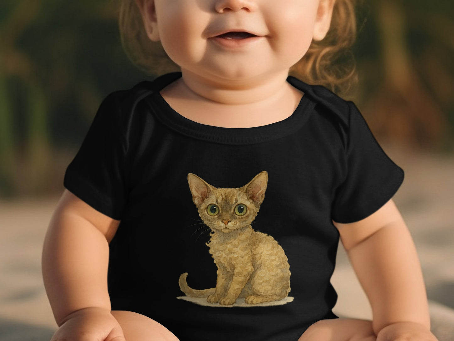 Cute Green Eyed Kitten Print on Baby One Piece product type