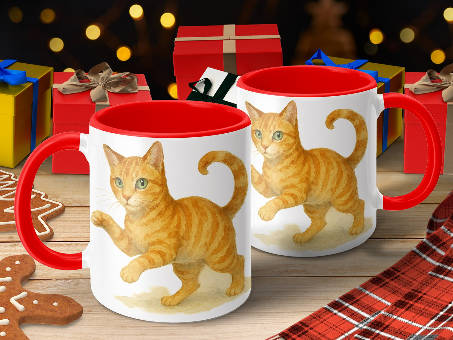 Playful Orange Cat Design Holiday Mug product