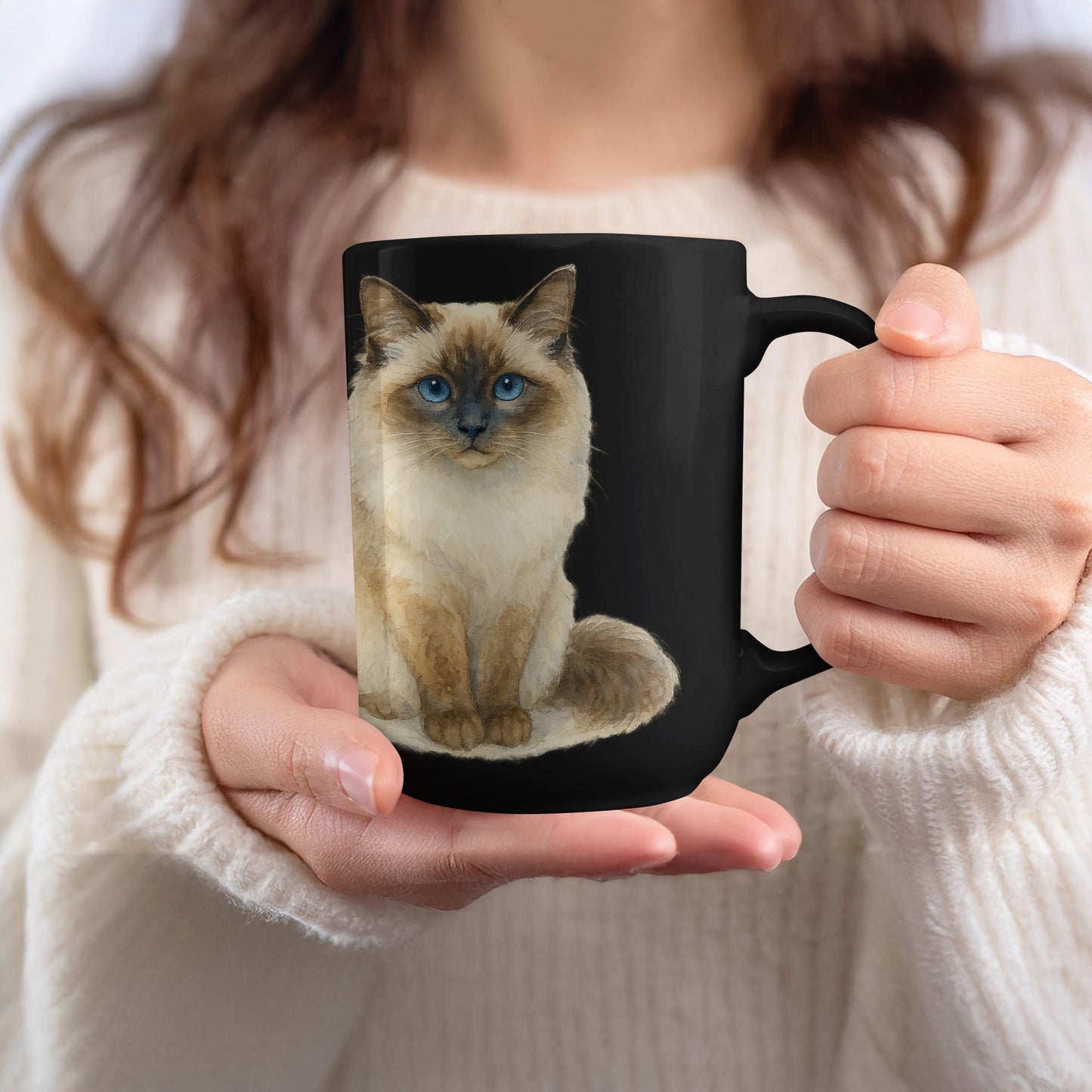Cute Cat Design Black Coffee Mug product type