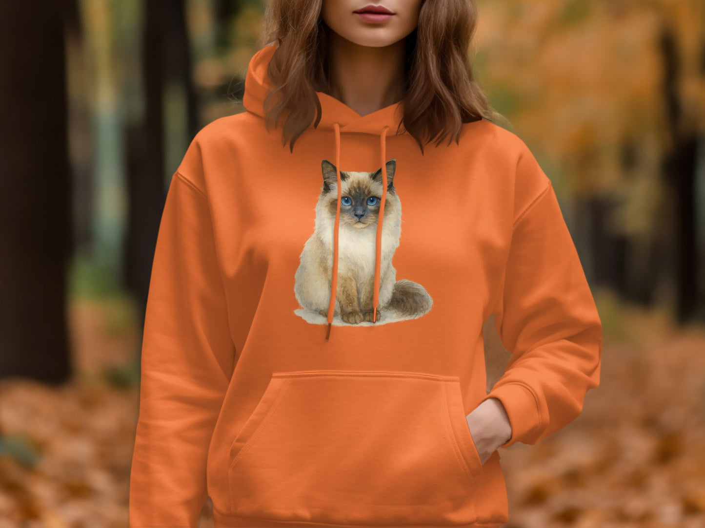 Cozy Hoodie Featuring Cute Cat Design product type