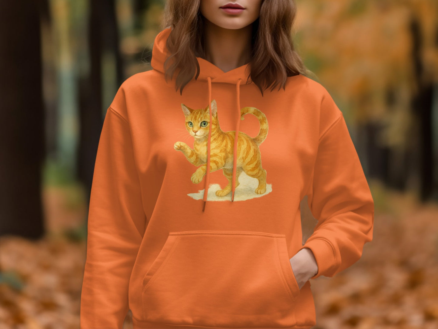 Cozy Autumn Hoodie with Cute Cat Design product type