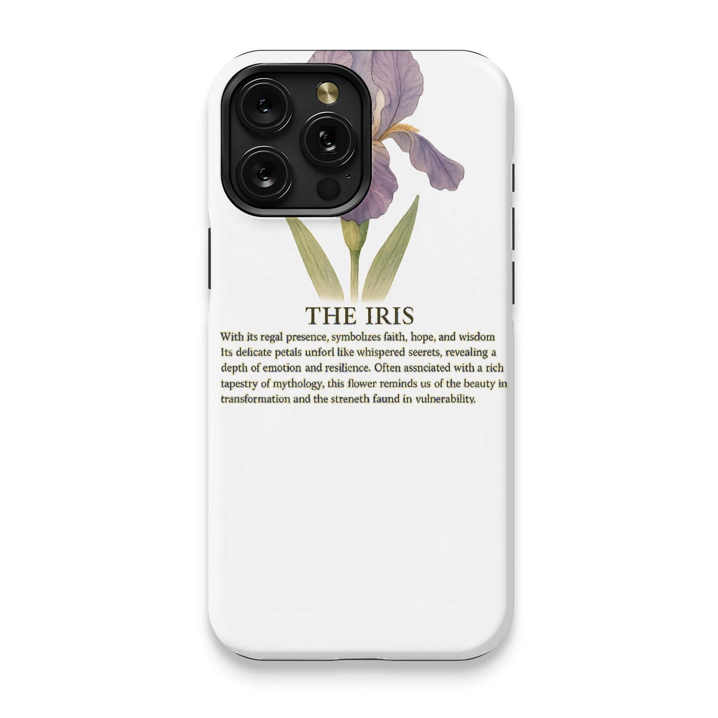 The Iris Design Flower Printed Phone Case product