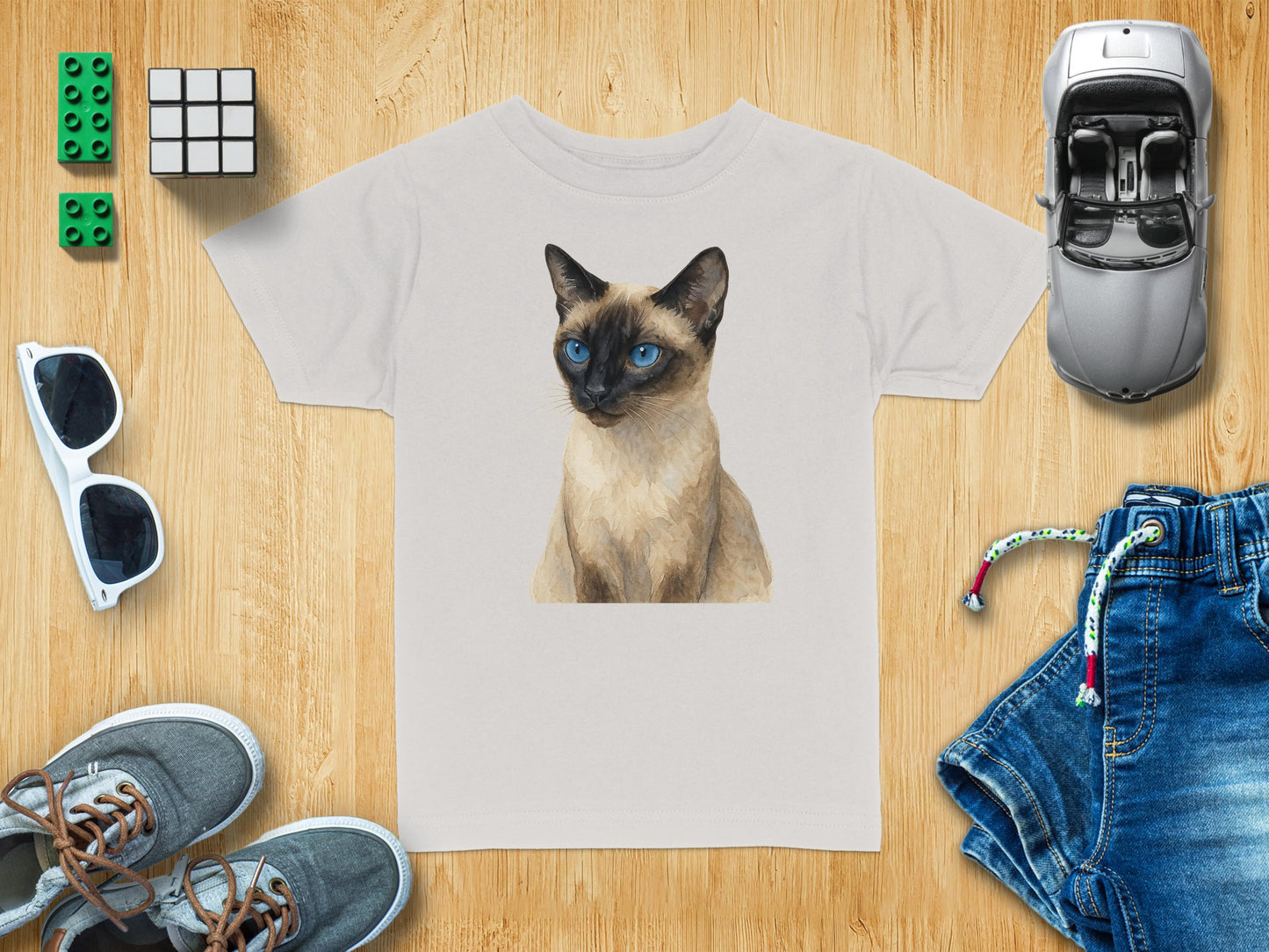 Cute Cat Themed Graphic Short Sleeve T-Shirt product type