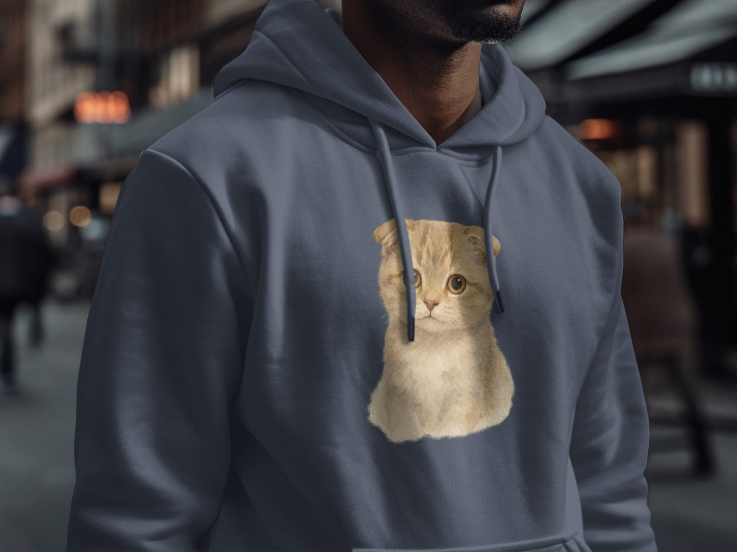 Cute Scottish Fold Kitten Print Hoodie product
