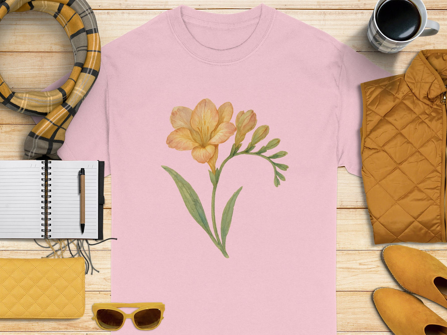 Beautiful Floral Design Pink Fashion T-shirt product