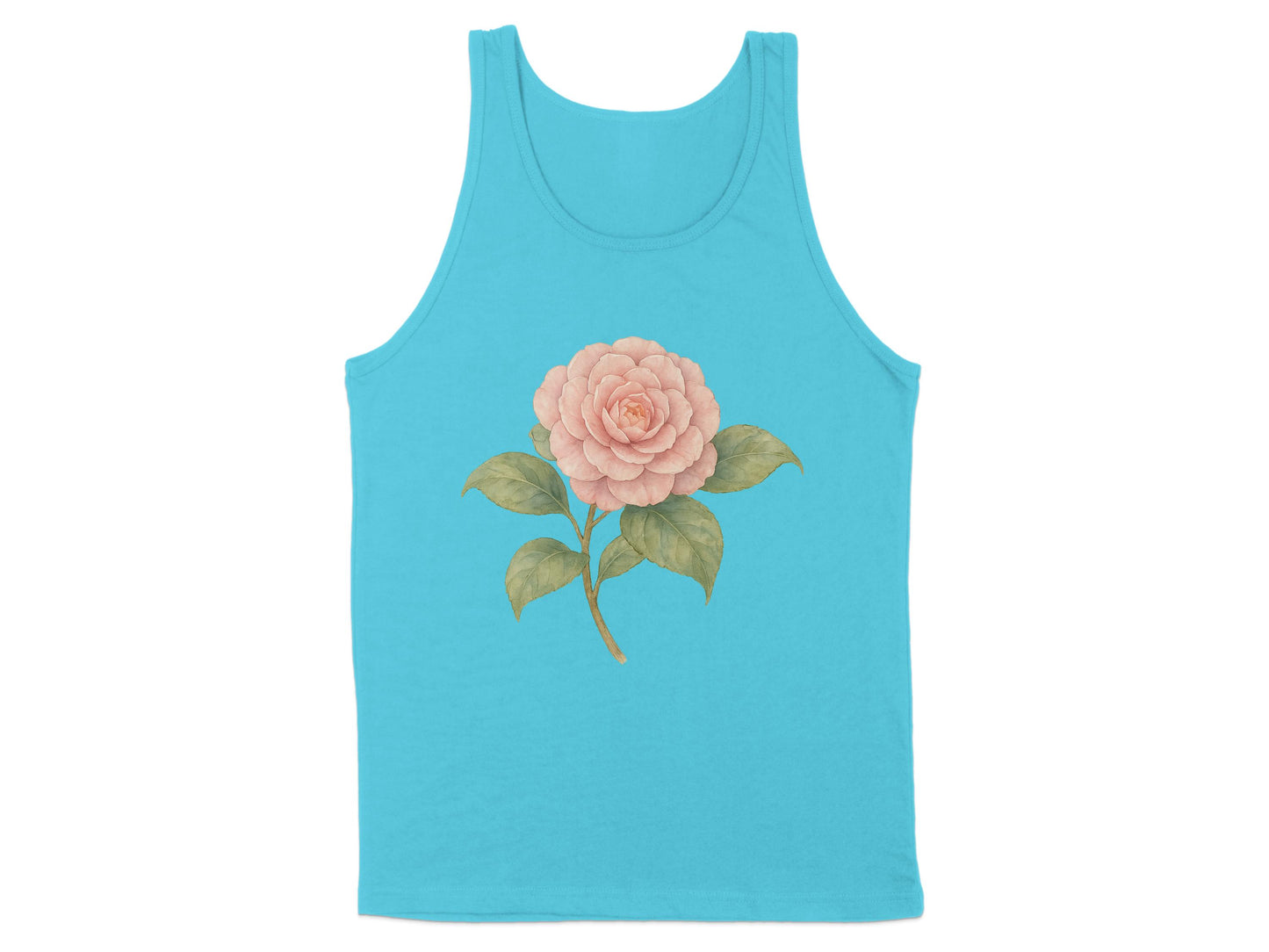 Floral Illustration on Blue Comfortable Tank Top Product