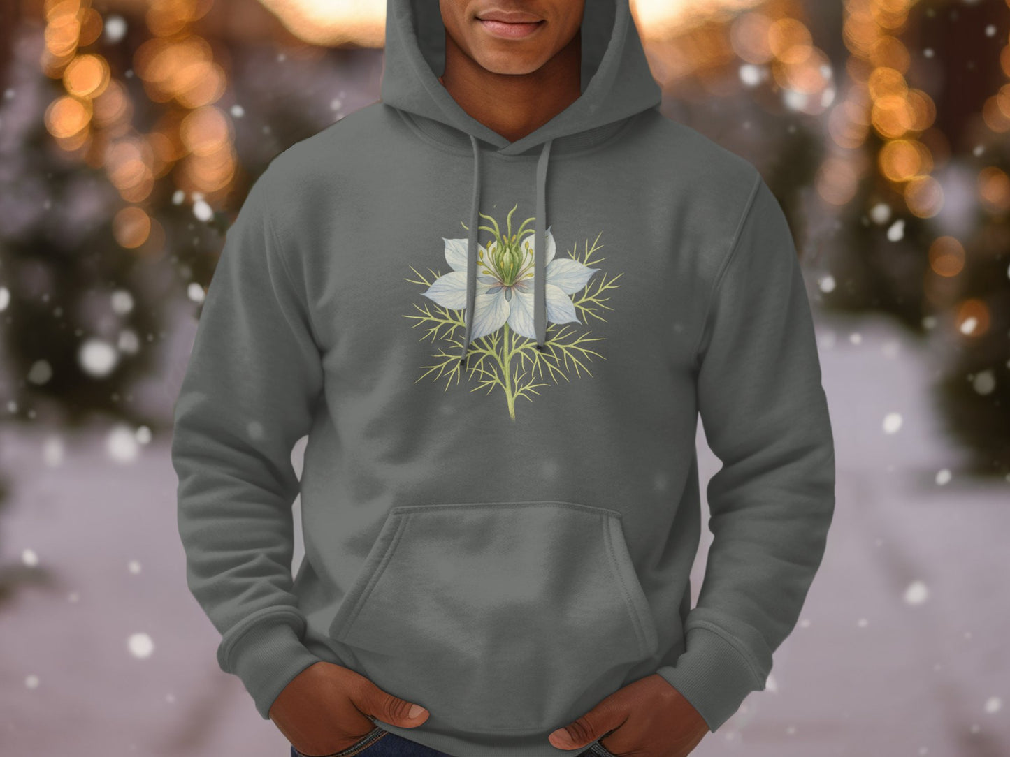 Stylish Floral Graphic Hooded Sweatshirt product