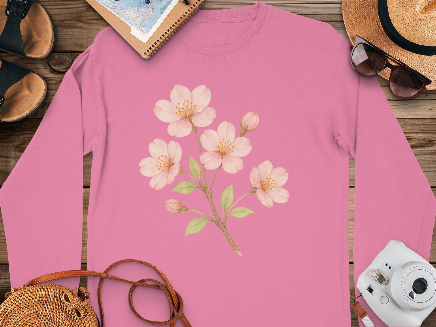 Cherry Blossom Print Long Sleeve Shirt product