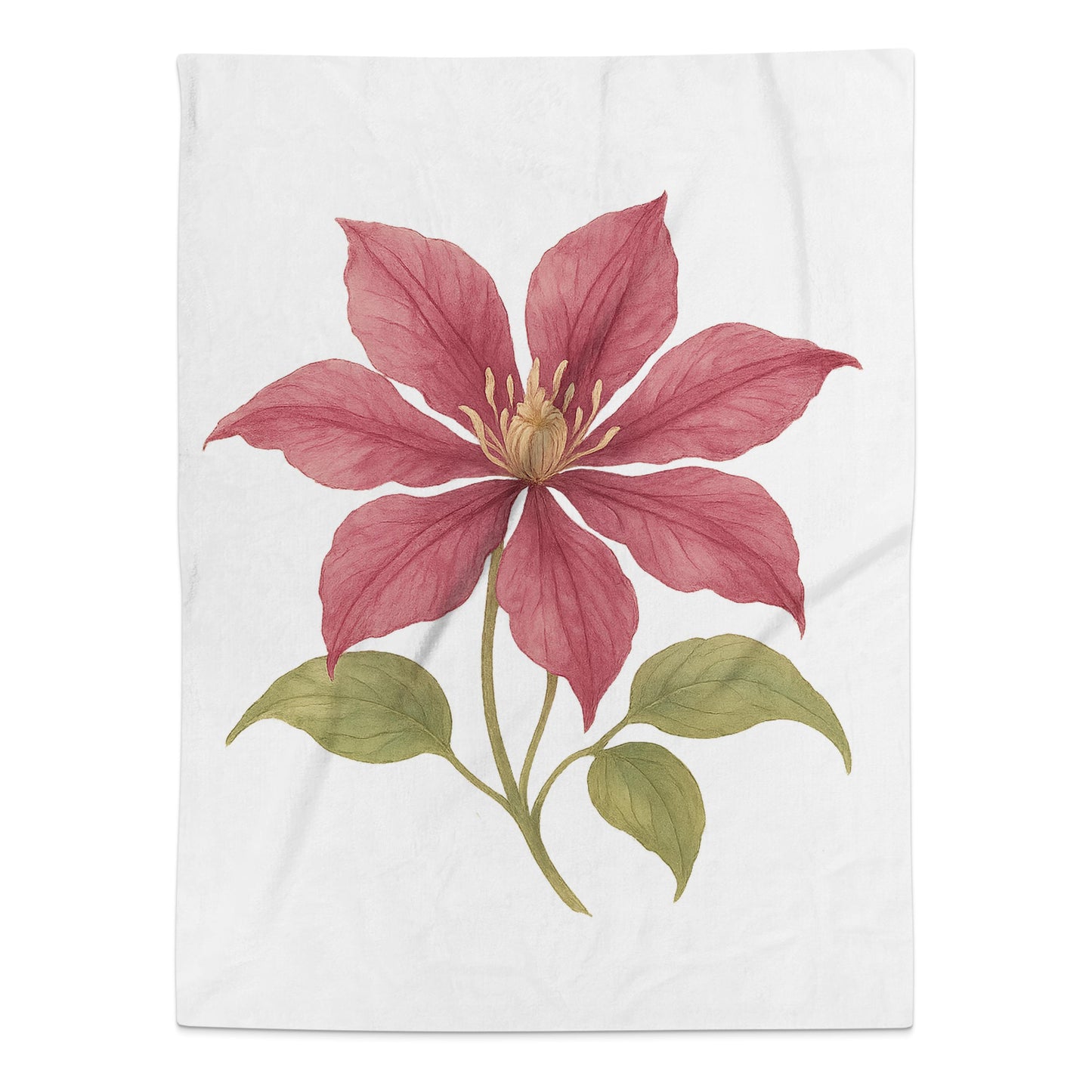 Elegant Red Flower Design on Blanket product