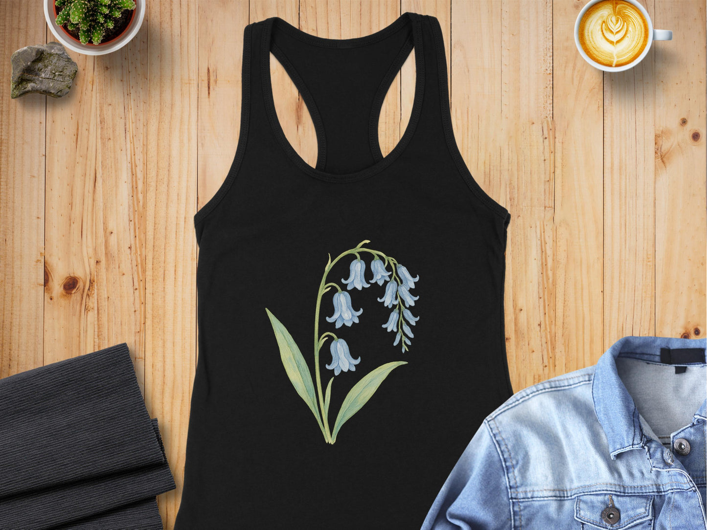 Sleeveless Black Tank Top with Flower Print product type
