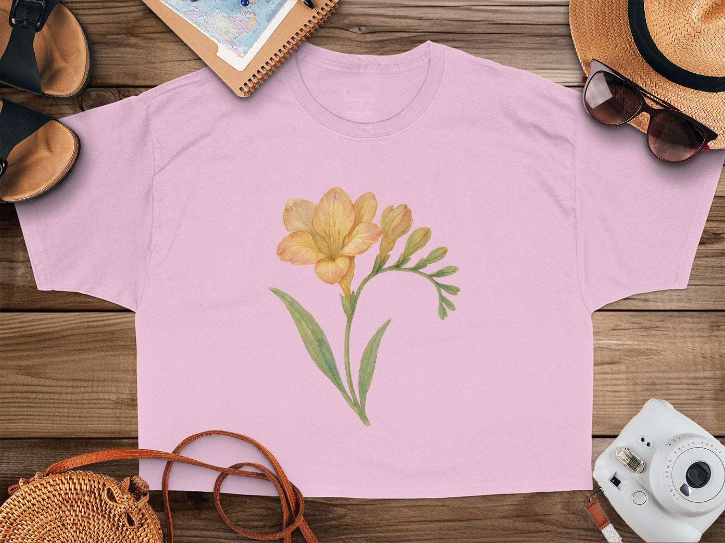 Floral Yellow and Green Flower Design T-Shirt product type