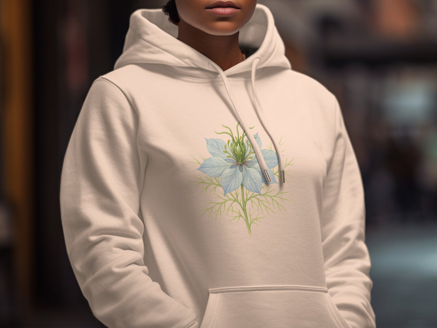 Elegant Floral Design Cozy Pull Over Hoodie product
