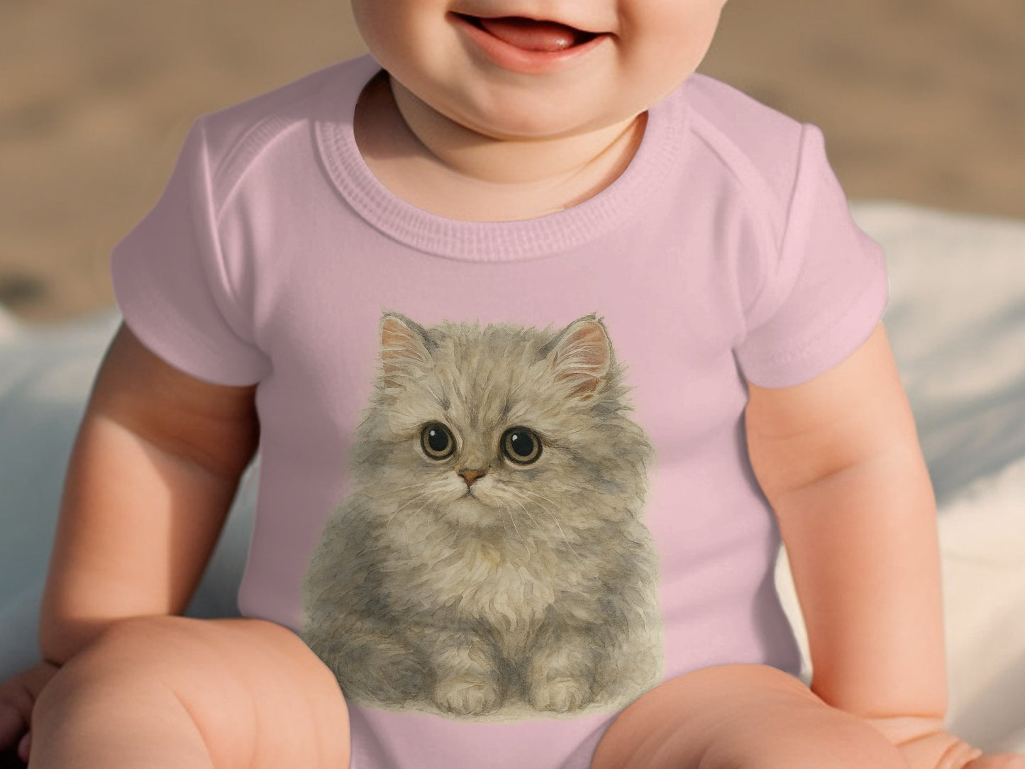 Cute Baby Outfit with Adorable Kitten Print product