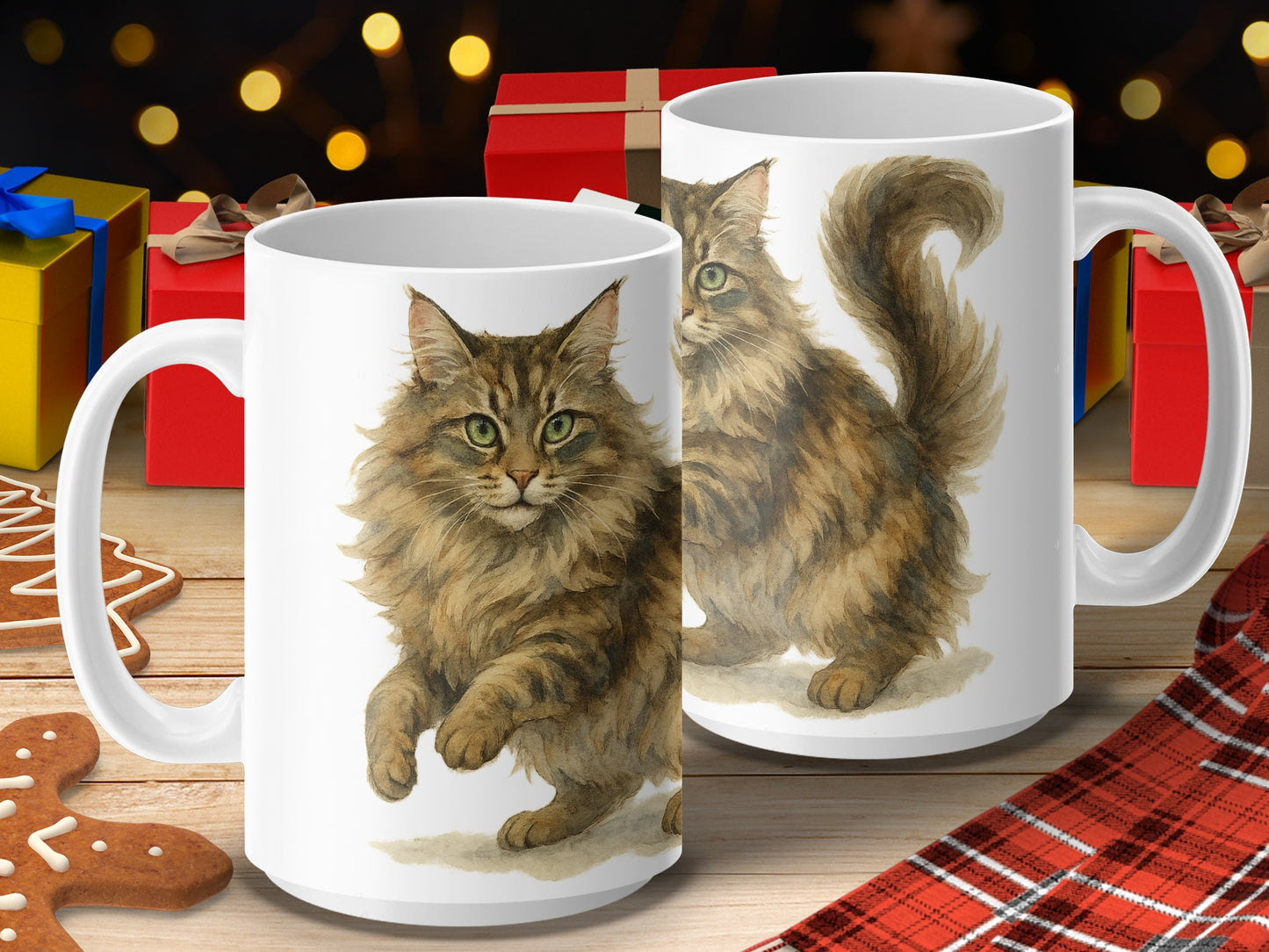 Adorable Fluffy Cat Print Mug Perfect Gift Product Type