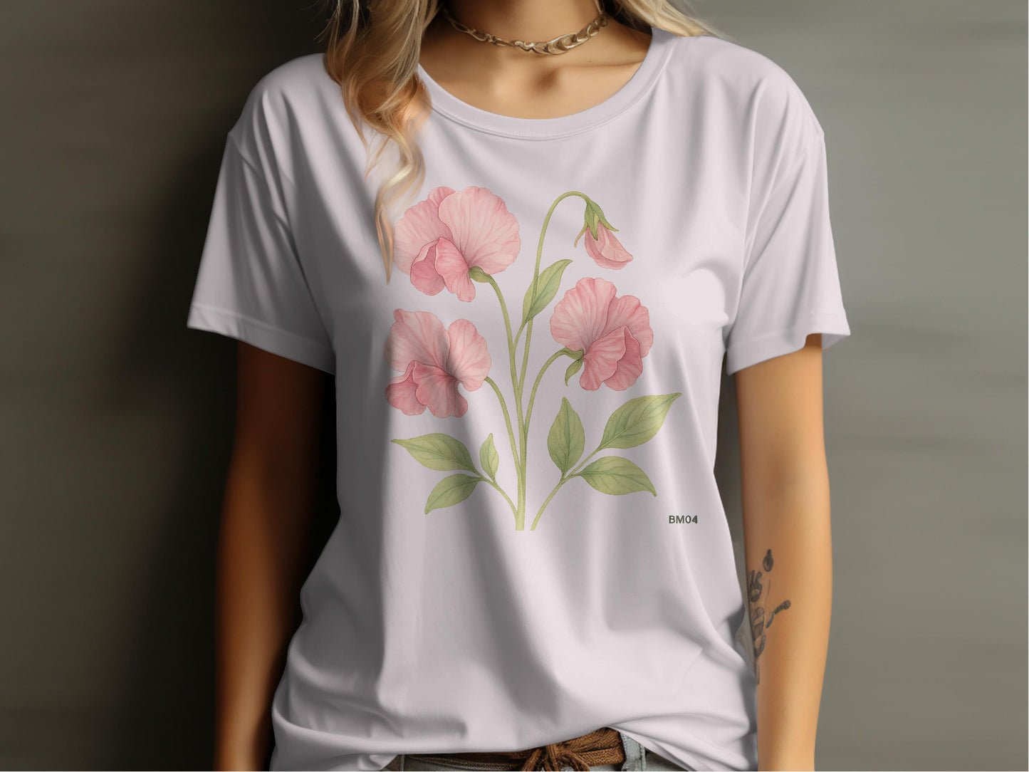 Elegant Floral Design Casual Wear T-Shirt product type