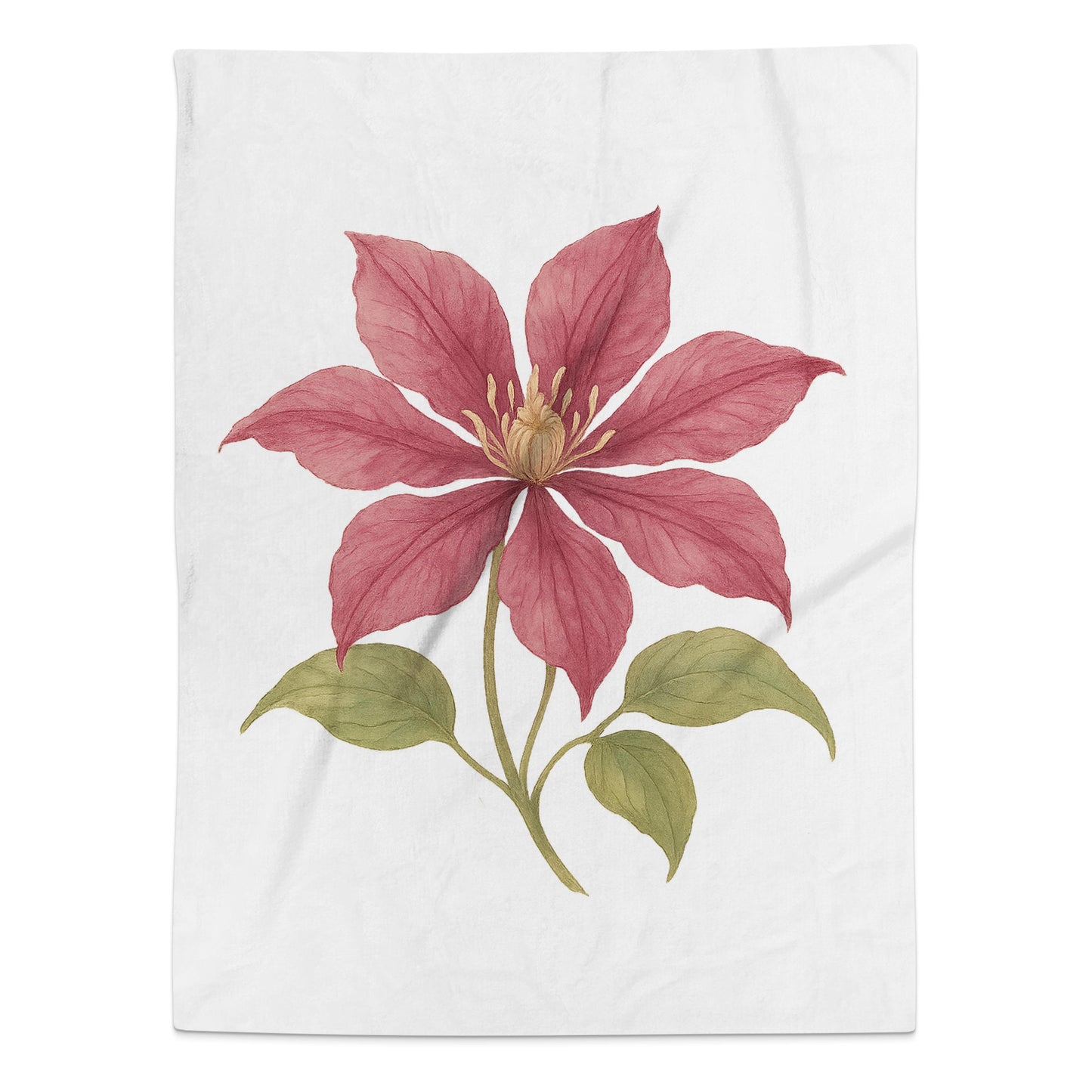 Beautiful Red Flower Blanket Home Decor Product