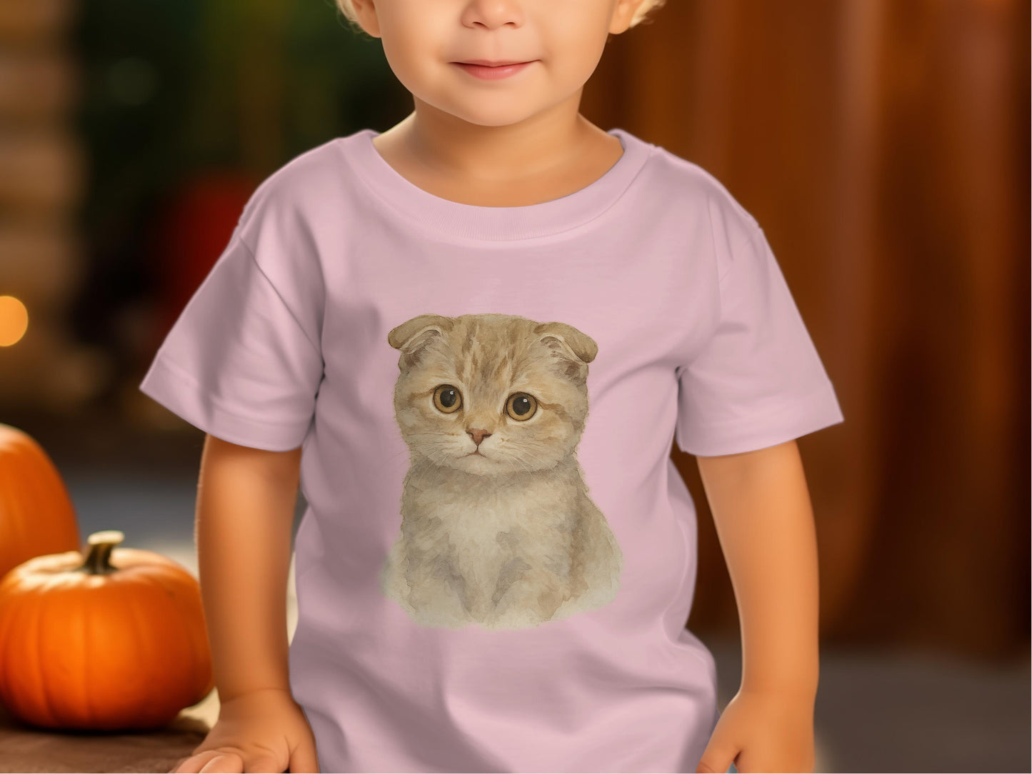 Adorable Kitten Print on Cute Shirt for Kids product type