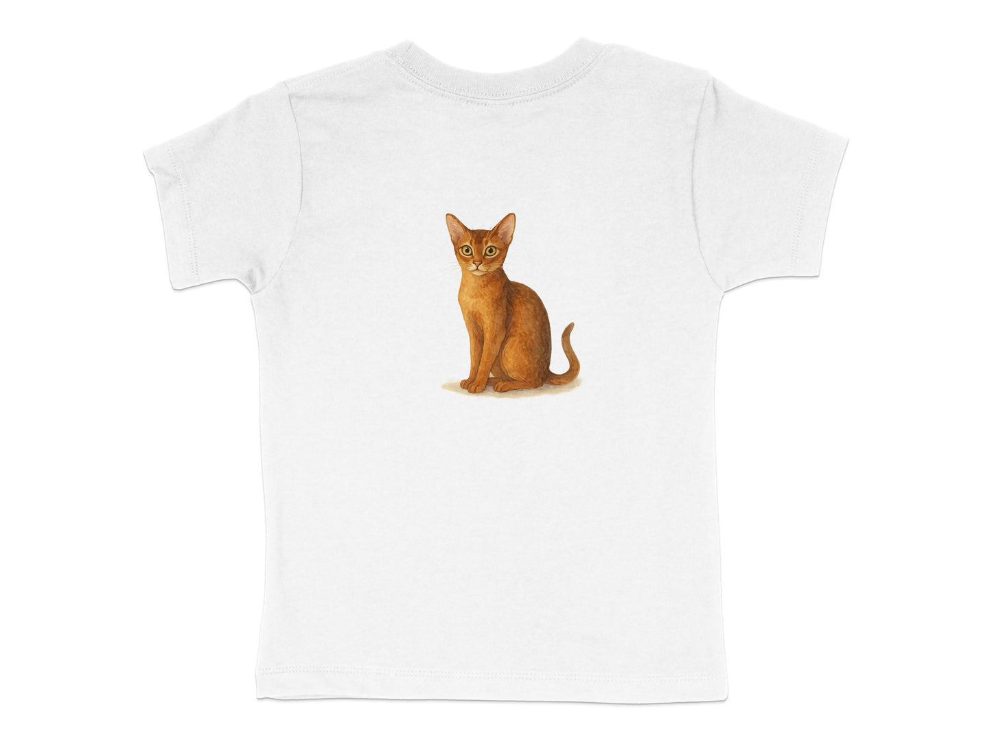 Cute Cat Illustration on White T Shirt product type
