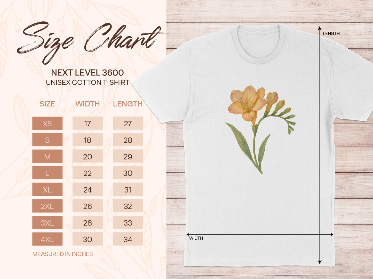 Floral Design Unisex Cotton T-Shirt for Everyday Use product