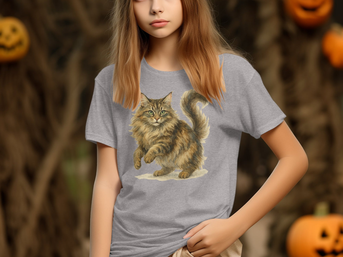 Halloween Cat Design T-Shirt Casual Wear product type