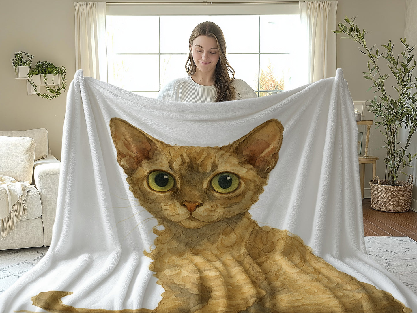 Unique Cat Artwork Plush Blanket Cozy Home Decor product
