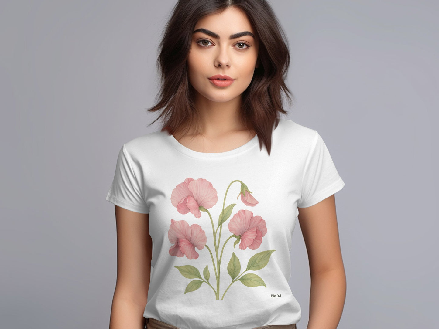 Delicate Floral Design Trendy Casual Top T-Shirt Product