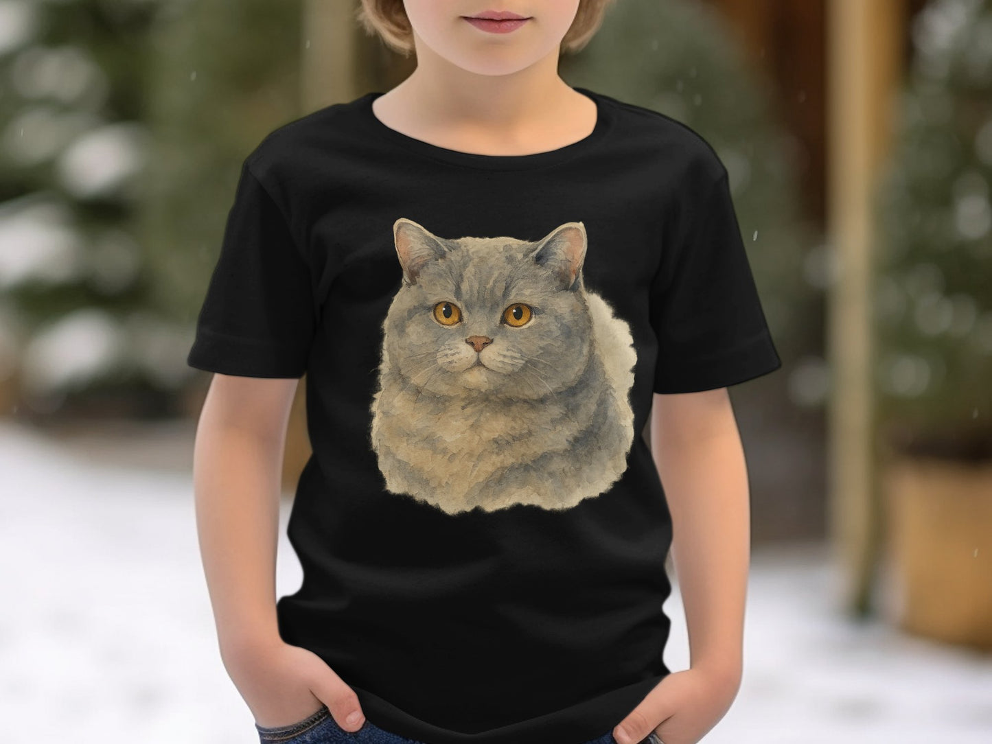 Realistic Cat Print Soft Comfortable T-Shirt product type