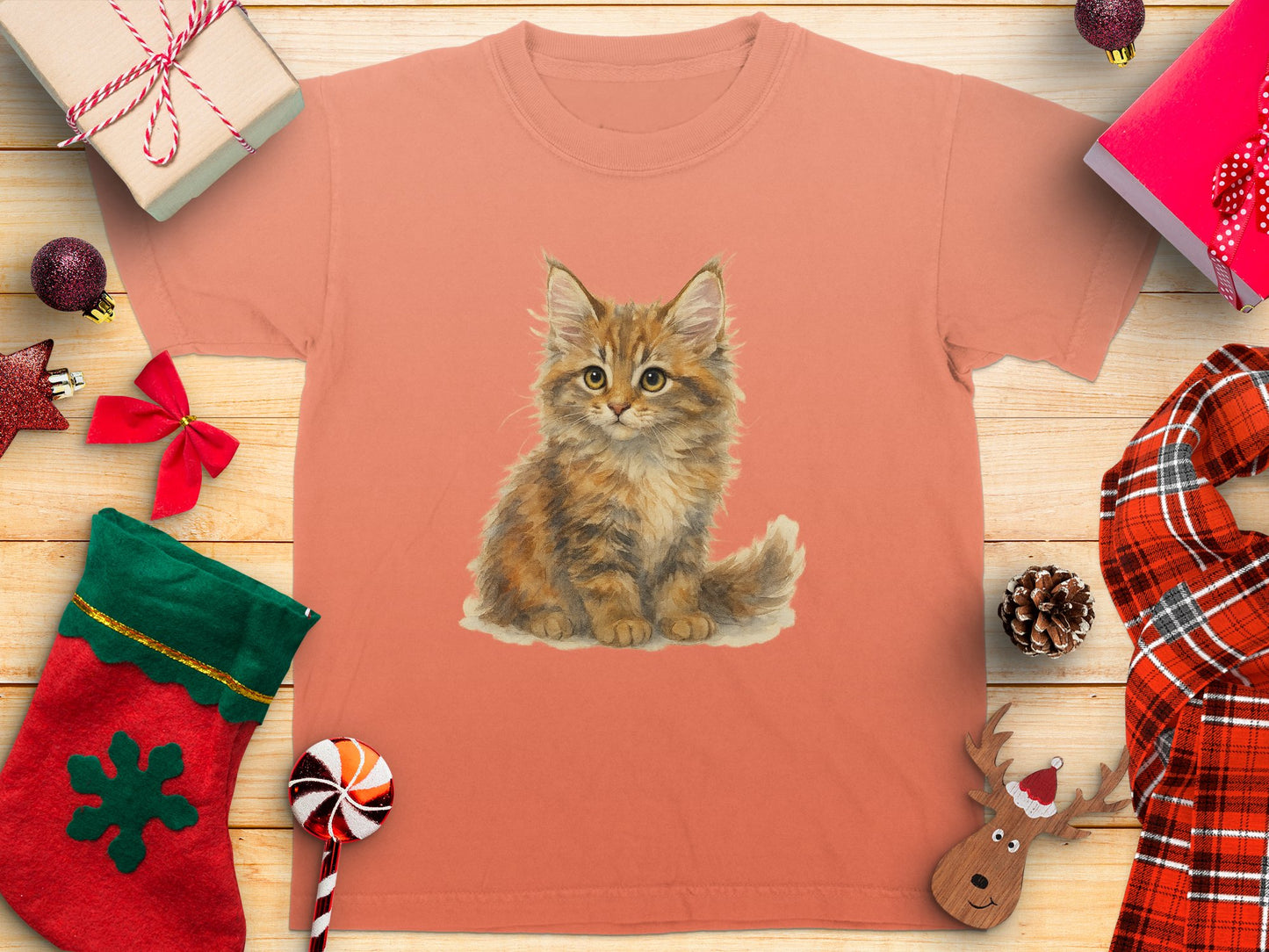 Cute Fluffy Kitten Print Casual Wear T-Shirt product