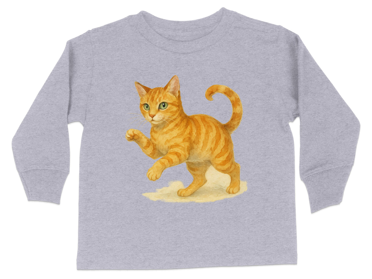 Cute Orange Tabby Cat Print Toddler Long Sleeve product type