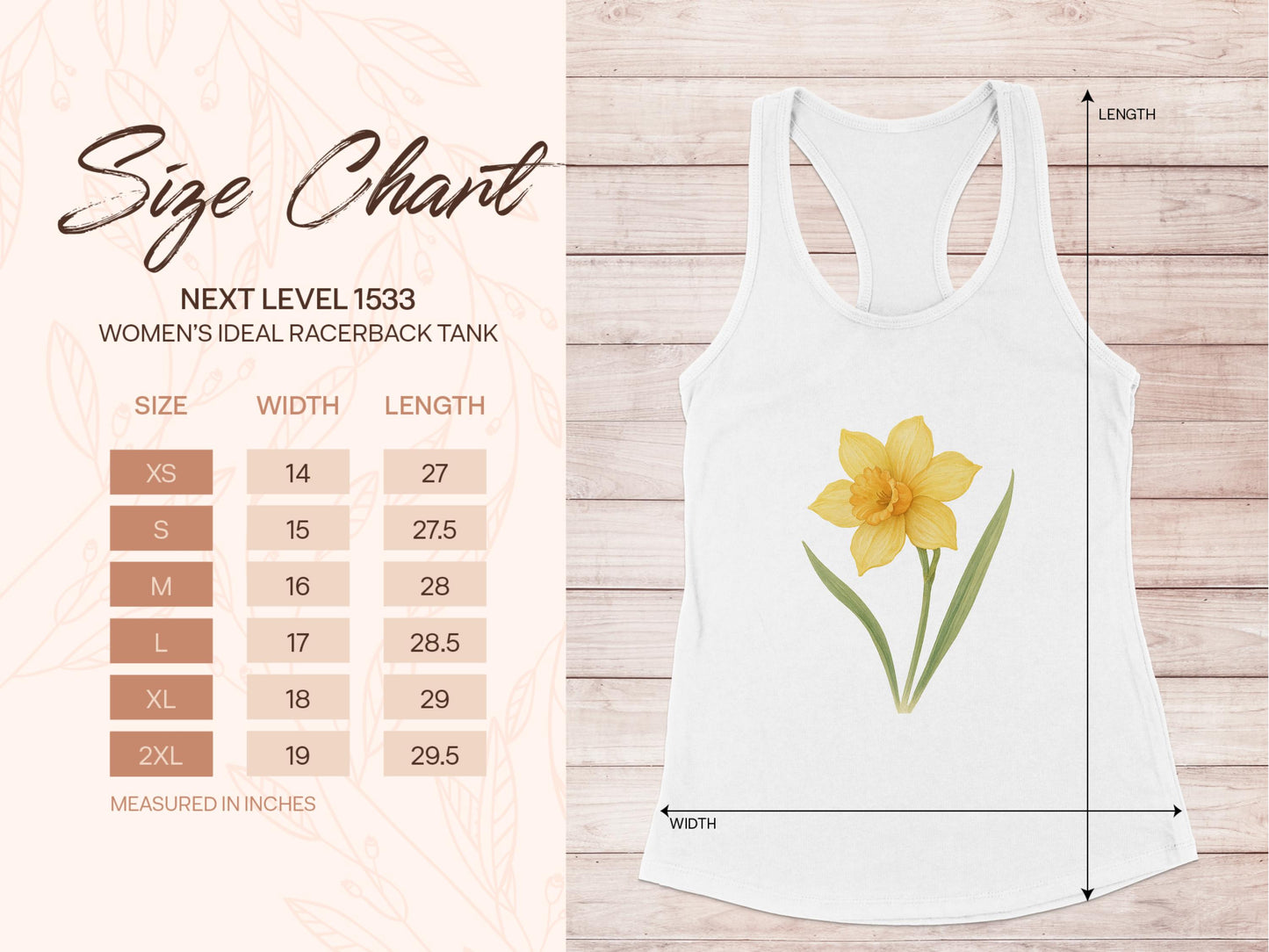 Women's Racerback Tank with Yellow Flower Print product