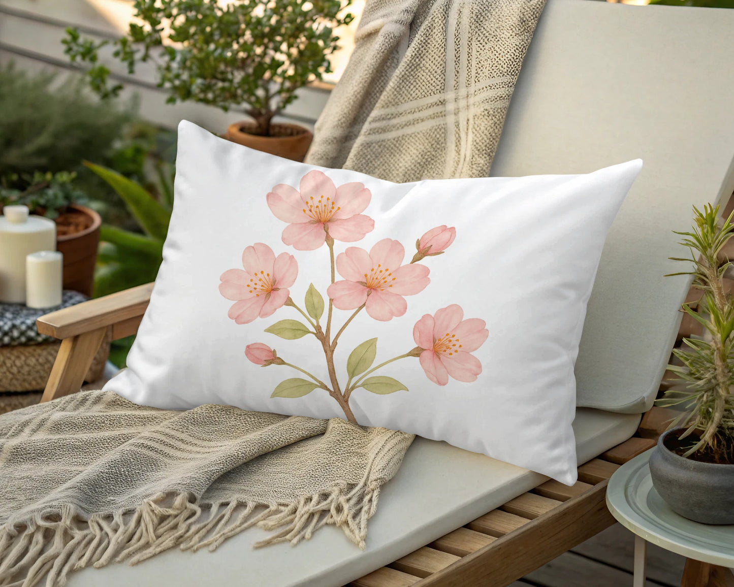 Beautiful Blooming Flowers Throw Pillow product