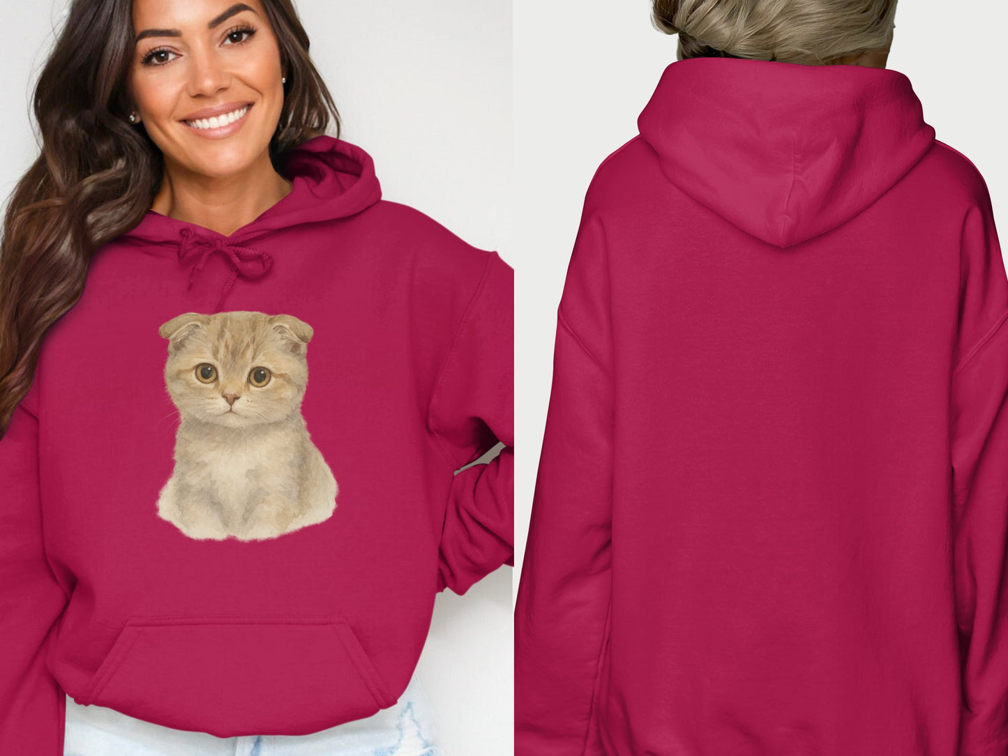 Cute Cat Face Print Hoodie Adorable Sweatshirt Product