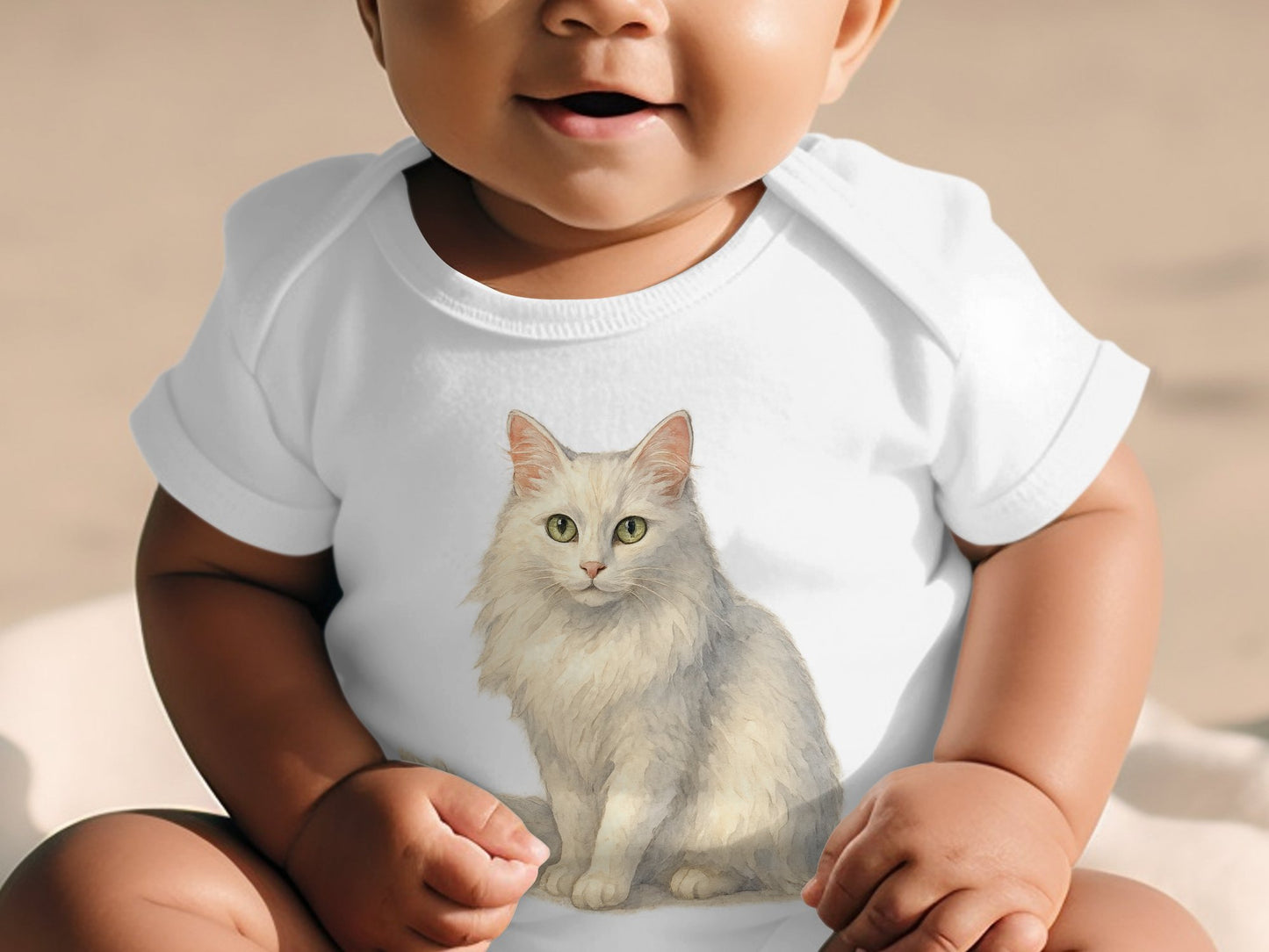 Adorable Baby Onesie Featuring Cute Cat Design product type