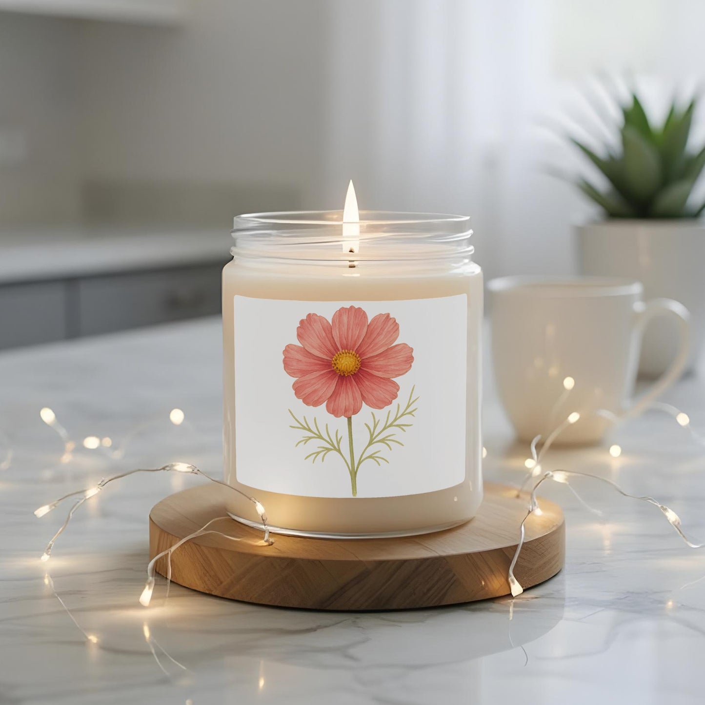 Floral Design Scented Jar Candle Home Decor product