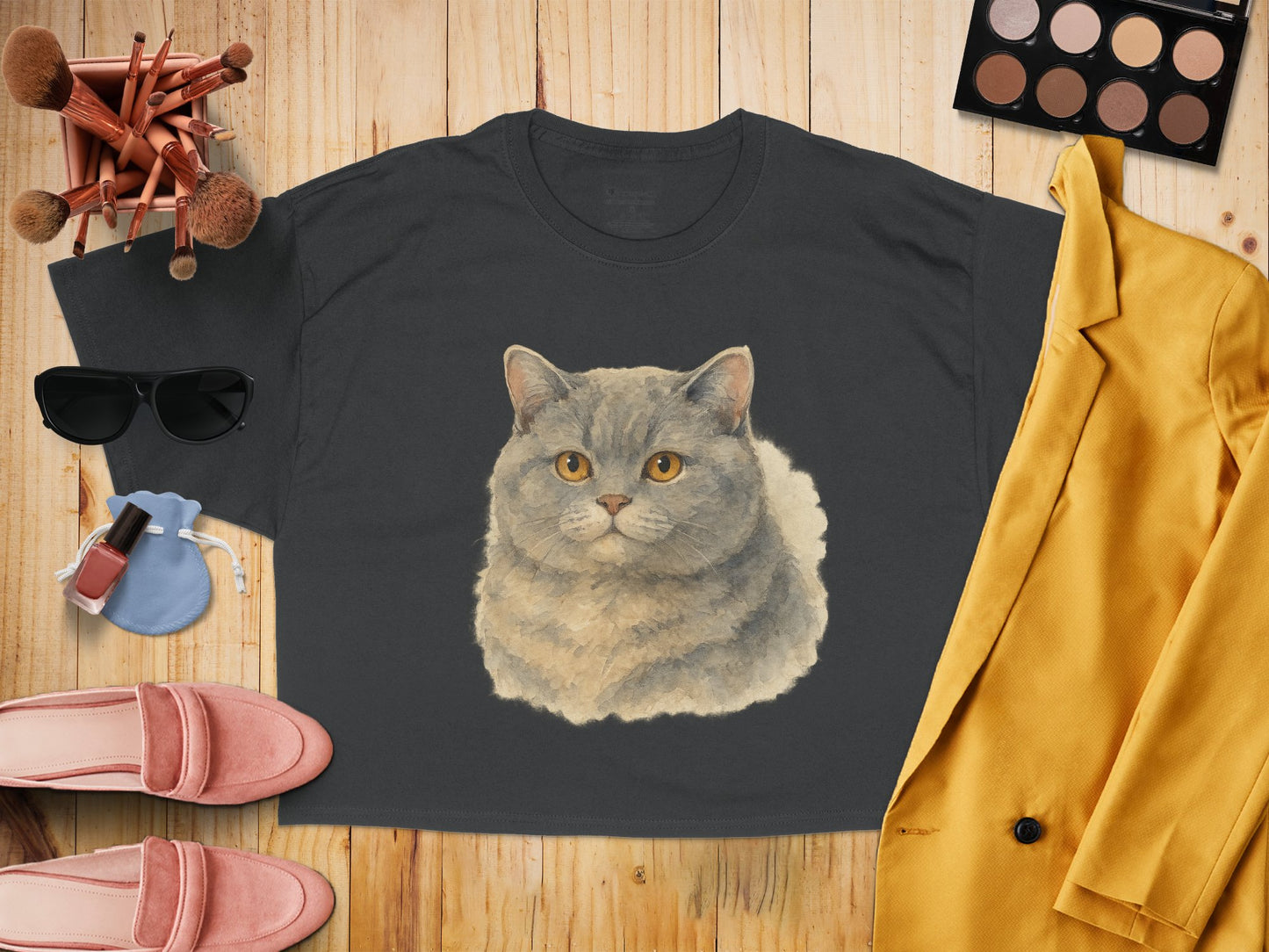 Cat Portrait Graphic T-Shirt Casual Wear Clothing product type