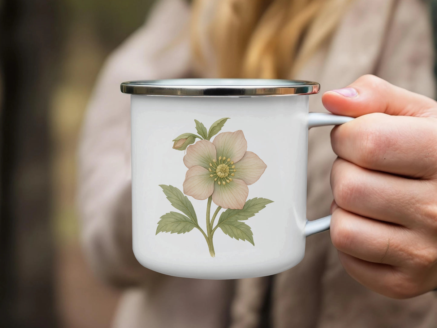 Beautiful Floral Print White Coffee Mug product