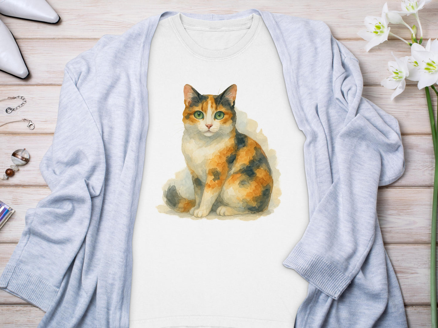Adorable Cat Printed Long Sleeve Shirt product