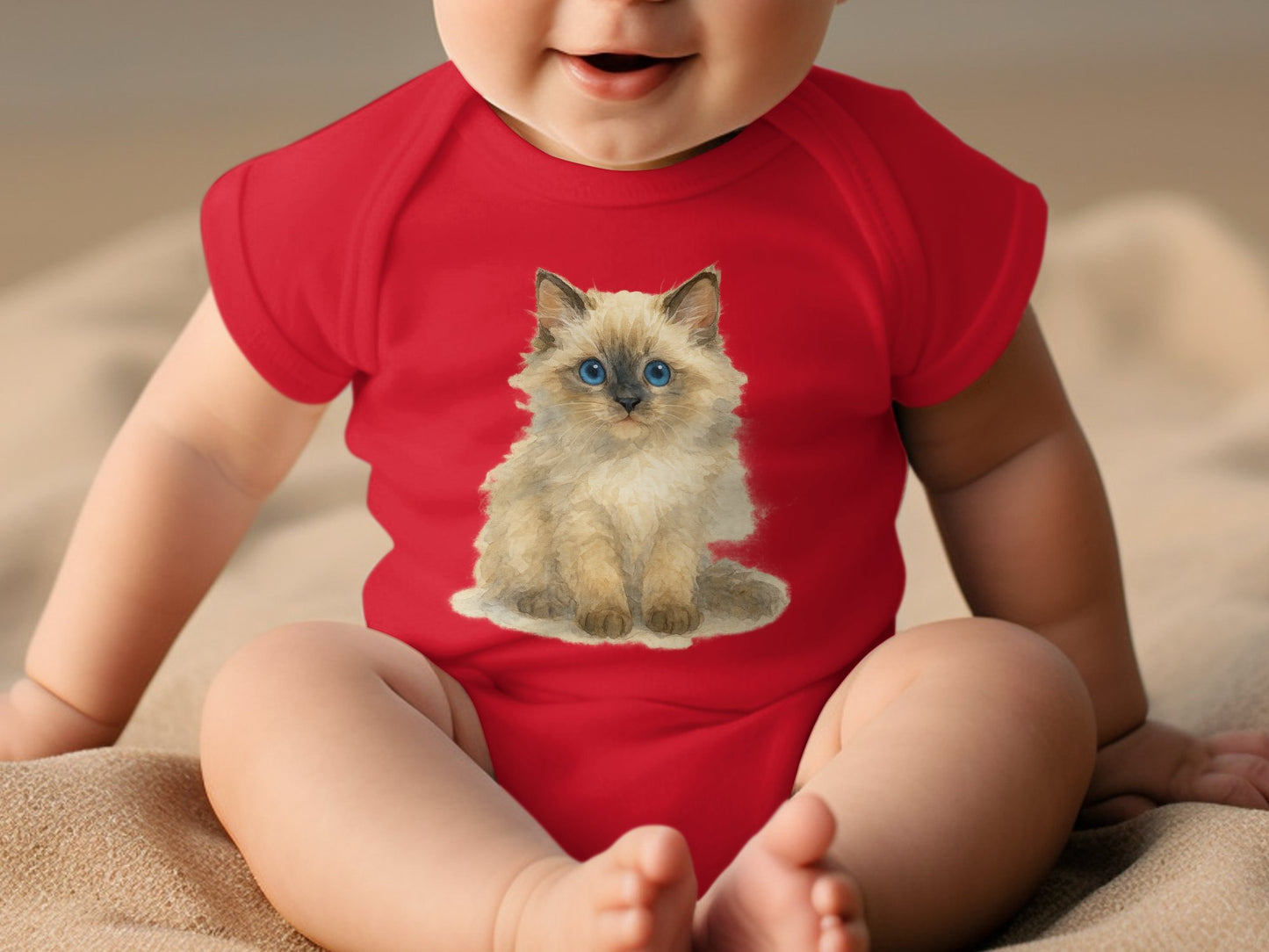 Adorable Kitten Print Baby Onesie Baby Clothing product
