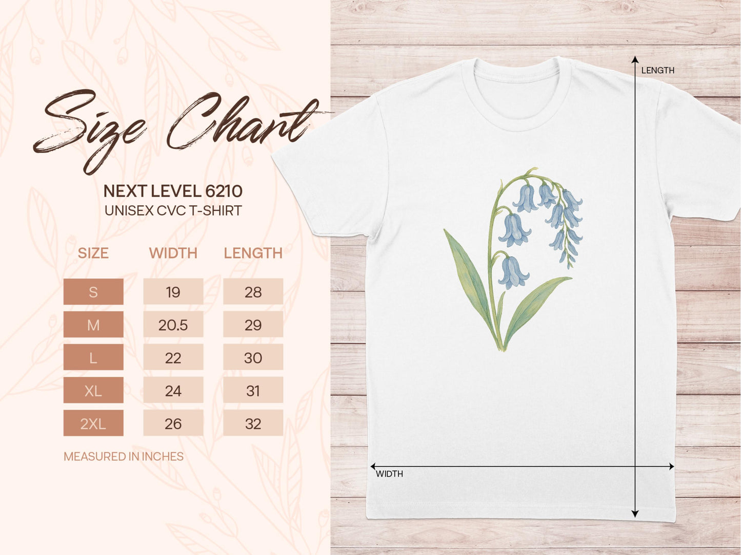 Beautiful Bluebell Floral Design T-shirt product type