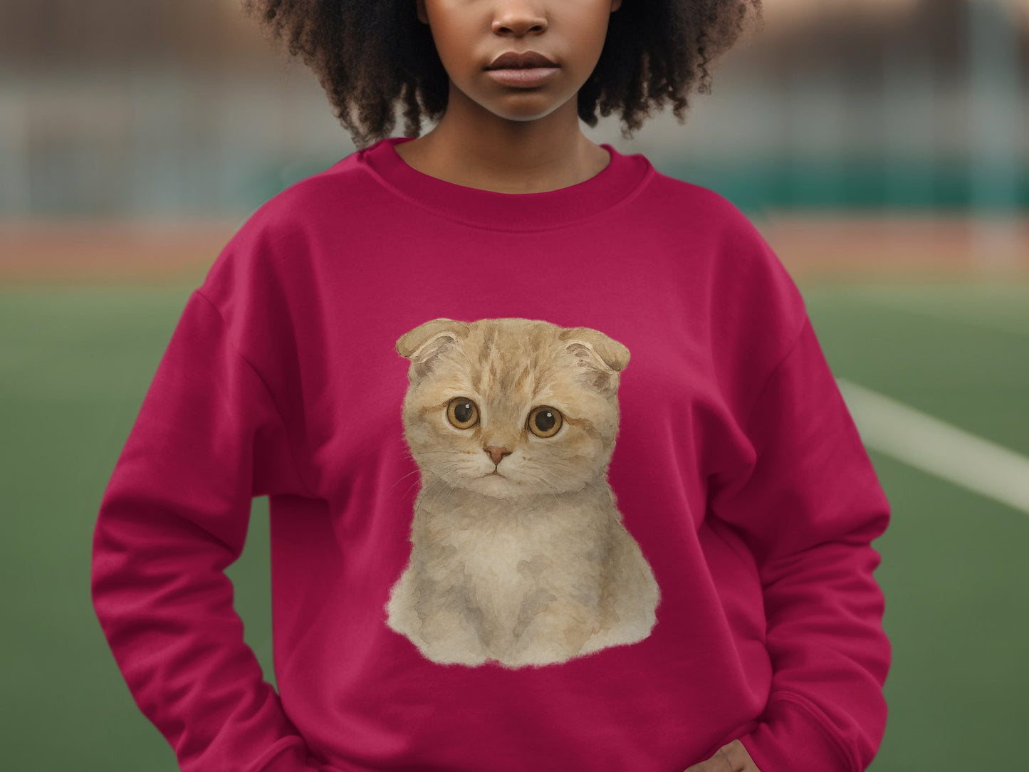 Cozy Cat Lovers Red Sweatshirt for Fans Product Type