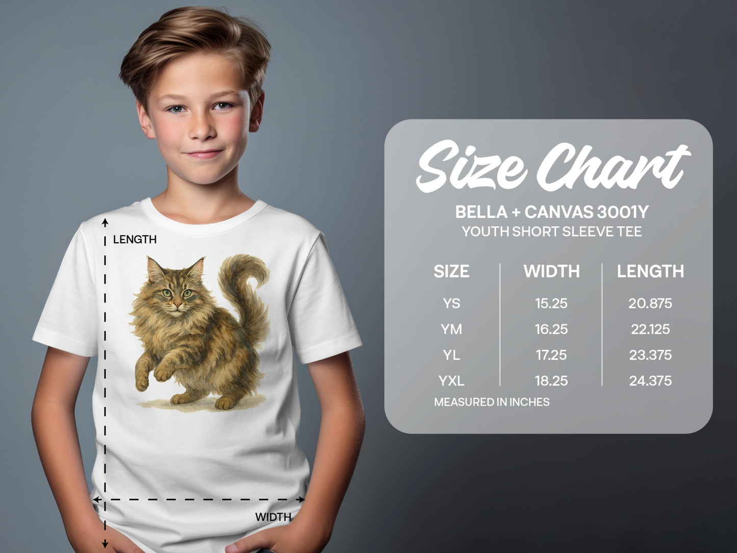Youth Short Sleeve Tee with Cat Design product type