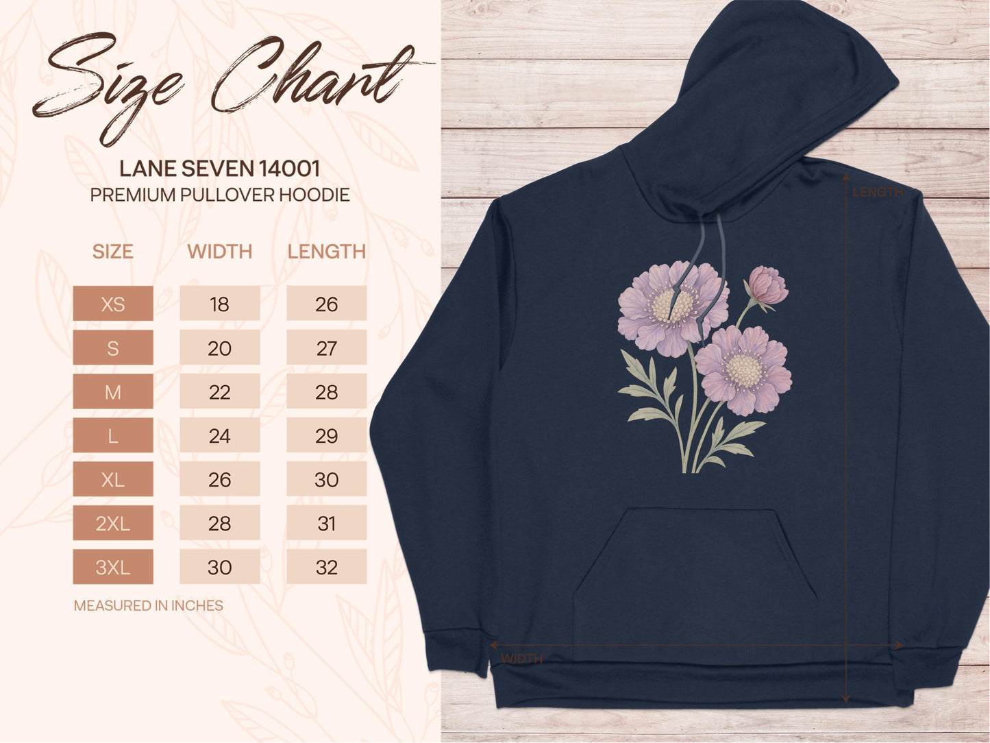 Floral Design Premium Pullover Hoodie product