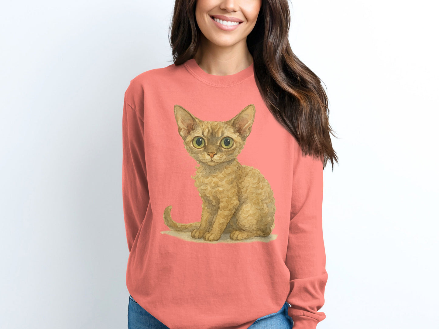 Cute Kitten Print Long Sleeve Pullover Sweatshirt product type