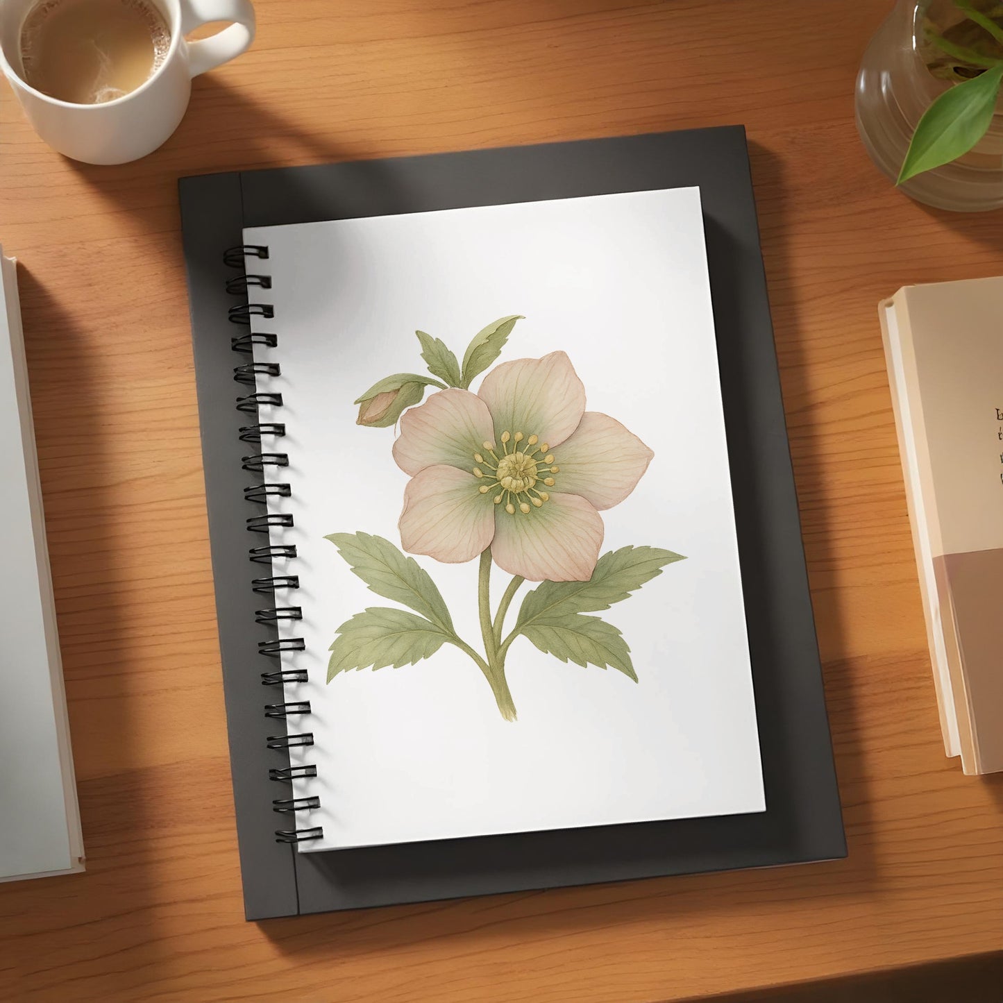Beautiful Floral Artwork on Spiral Notebook product