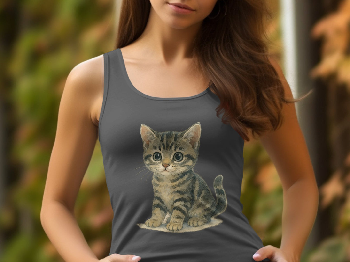 Cute Kitten Graphic Tank Top Sleeveless Shirt for Women product
